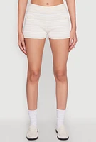 Womens Daisy Striped Shorts,