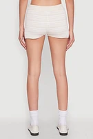 Womens Daisy Striped Shorts,