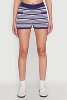 Womens Daisy Striped Shorts,