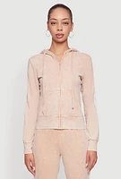 Womens Daisy Mineral Wash Varsity Stripe Hooded Sweatshirt,