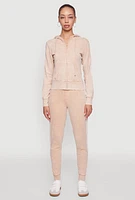 Womens Daisy Mineral Wash Varsity Stripe Hooded Sweatshirt,