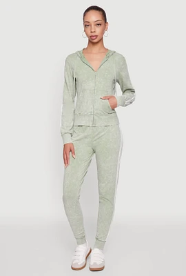 Womens Daisy Mineral Wash Drawstring Waist Varsity Stripe Joggers,