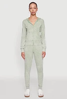 Womens Daisy Mineral Wash Drawstring Waist Varsity Stripe Joggers,