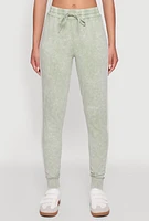 Womens Daisy Mineral Wash Drawstring Waist Varsity Stripe Joggers,