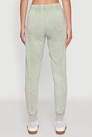 Womens Daisy Mineral Wash Drawstring Waist Varsity Stripe Joggers,