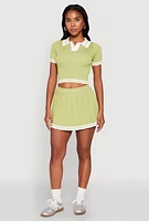 Womens Daisy Varsity Stripe Cropped Polo Shirt,