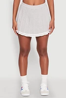 Womens Daisy Varsity Stripe Pleated Skort,