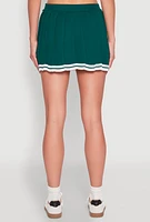 Womens Daisy Varsity Stripe Pleated Skort,