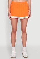 Womens Daisy Varsity Stripe Pleated Skort,