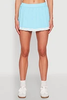 Womens Daisy Varsity Stripe Pleated Skort, Blue, Size S
