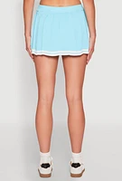 Womens Daisy Varsity Stripe Pleated Skort, Blue, Size S