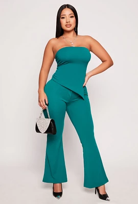 Womens Crepe Knit Flare Pants,