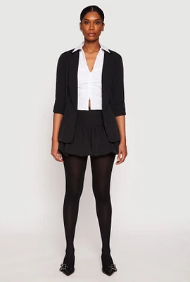 Womens Side Zip Mini Bubble Skirt, Black, Size M