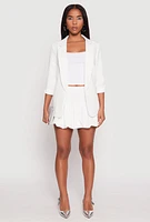 Womens Side Zip Mini Bubble Skirt, White, Size S