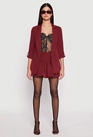Womens Side Zip Mini Bubble Skirt, Burgundy, Size L