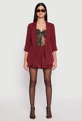 Womens Side Zip Mini Bubble Skirt, Burgundy, Size XL