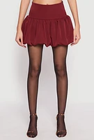 Womens Side Zip Mini Bubble Skirt, Burgundy, Size L