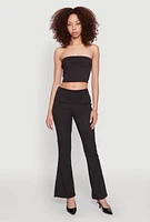 Womens Haute Monde Cropped Fold Over Tube Top,