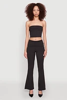 Womens Haute Monde Cropped Fold Over Tube Top,