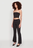 Womens Haute Monde Cropped Fold Over Tube Top,
