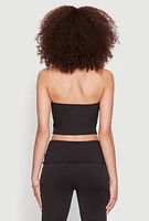 Womens Haute Monde Cropped Fold Over Tube Top,