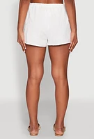 Womens Haute Monde Starfish Decorative Stitch Shorts, White,