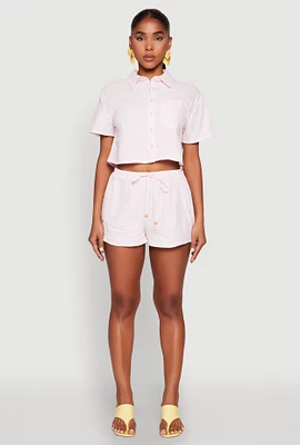 Womens Haute Monde Starfish Decorative Stitch Shorts,