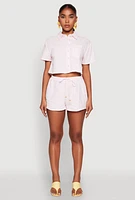 Womens Haute Monde Starfish Decorative Stitch Shorts, Pink,
