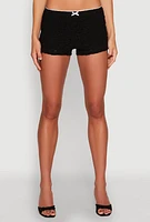 Womens Haute Monde Contrast Trim Lined Lace Shorts, L