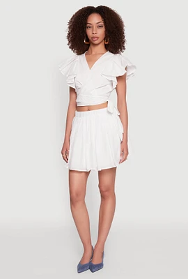 Womens Haute Monde Pleated Skirt, White, Size L
