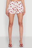 Womens Haute Monde Cherry Print Shorts, Multi, Size L