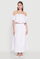 Womens Haute Monde Off The Shoulder Puff Sleeve Top, White, Size L