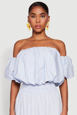 Womens Haute Monde Off The Shoulder Puff Sleeve Top,