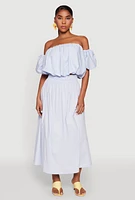 Womens Haute Monde Off The Shoulder Puff Sleeve Top,
