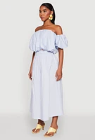 Womens Haute Monde Off The Shoulder Puff Sleeve Top,