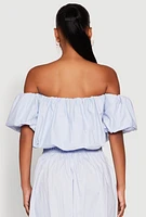 Womens Haute Monde Off The Shoulder Puff Sleeve Top,