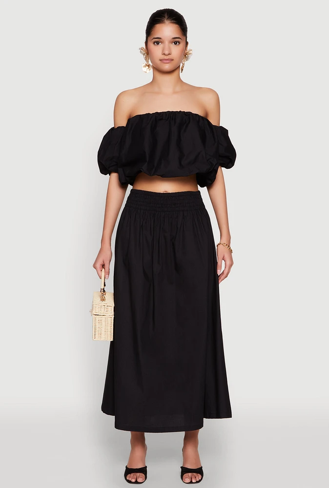 Womens Haute Monde High Waist Midi Skirt, Black,