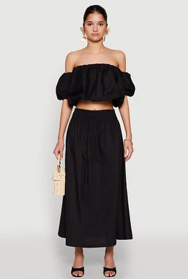 Womens Haute Monde High Waist Midi Skirt, Black,