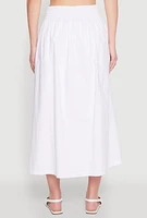 Womens Haute Monde High Waist Midi Skirt, White, Size M