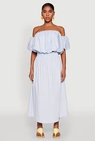 Womens Haute Monde High Waist Midi Skirt, Blue, Size L