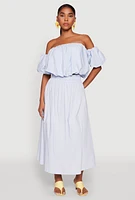Womens Haute Monde High Waist Midi Skirt, Blue, Size L