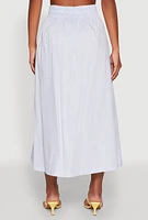 Womens Haute Monde High Waist Midi Skirt, Blue, Size L