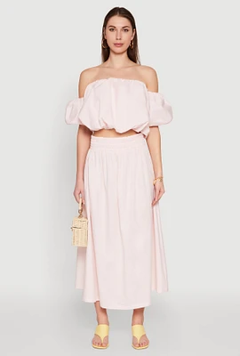 Womens Haute Monde High Waist Midi Skirt, Pink, Size M