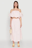 Womens Haute Monde High Waist Midi Skirt, Pink, Size M