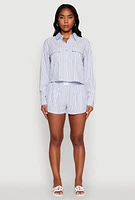 Womens Iris Cozy Vibes Textured Knit Shorts with Pockets, Blue, Size S