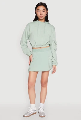 Womens Iris Fleece Cargo Skort, Green, Size M