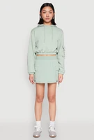 Womens Iris Fleece Cargo Pocket Pullover Hoodie,