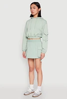 Womens Iris Fleece Cargo Pocket Pullover Hoodie,