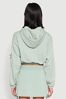 Womens Iris Fleece Cargo Pocket Pullover Hoodie,