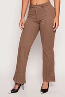 Womens Iris Houndstooth Pintuck Pants,